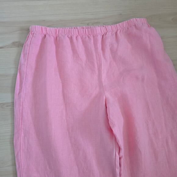 Hot Cotton Pink Ankle Pants 100% linen - Picture 4 of 7